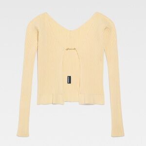 JACQUEMUS Le Maille Pralu Longue Cardigan Yellow Large 40